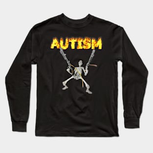 Autism Skeleton Memeshirt Long Sleeve T-Shirt